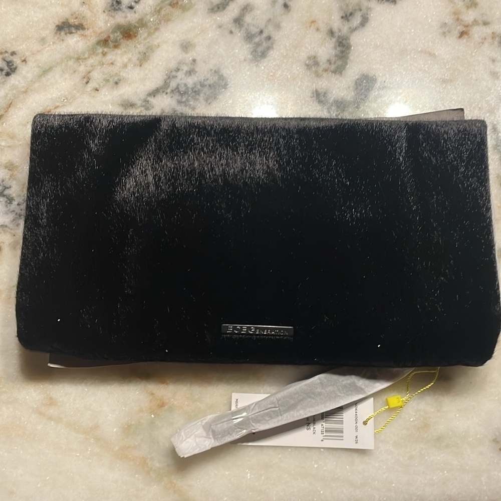 BCBGeneration new faux fur black clutch